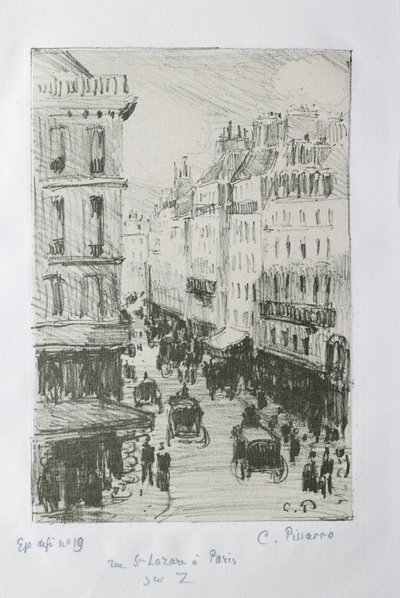 Rue Saint-Lazare, Párizs, 1897 alkotó: Camille Pissarro
