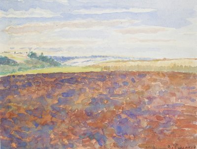 Egy felszántott mezős táj tanulmányozása, Eragny-sur-Epte, 1886-1890 alkotó: Camille Pissarro