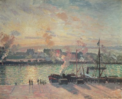 Naplemente Rouenben alkotó: Camille Pissarro