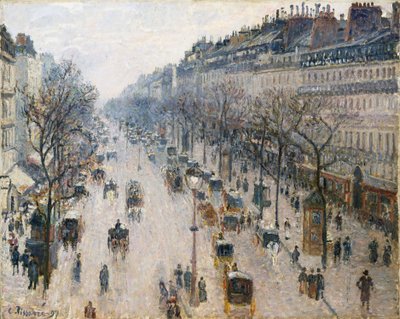 A Boulevard Montmartre egy téli reggelen alkotó: Camille Jacob Pissarro