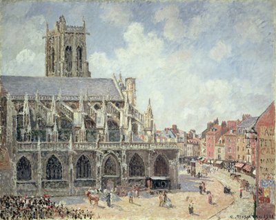 Szent Jacques templom Dieppe-ben, reggel nap alkotó: Camille Jacob Pissarro