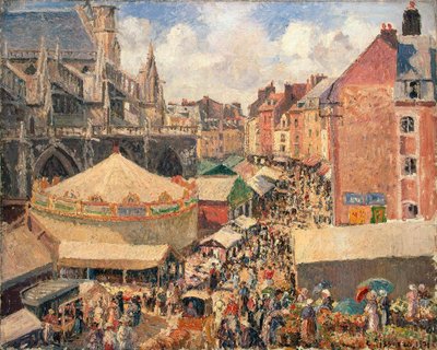 Dieppe-i vásár, napsütéses reggel, 1901. alkotó: Camille Pissarro
