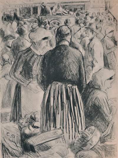 Pontoise-i piac, 1895, 1946 alkotó: Camille Jacob Pissarro