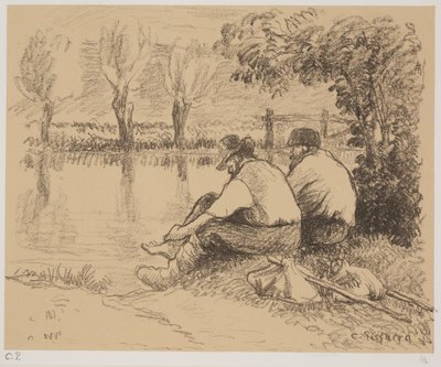 A csavargók, 1894 körül (litho) alkotó: Camille Jacob Pissarro