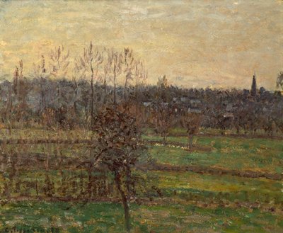 Bazincourt kilátása, tél alkotó: Camille Pissarro