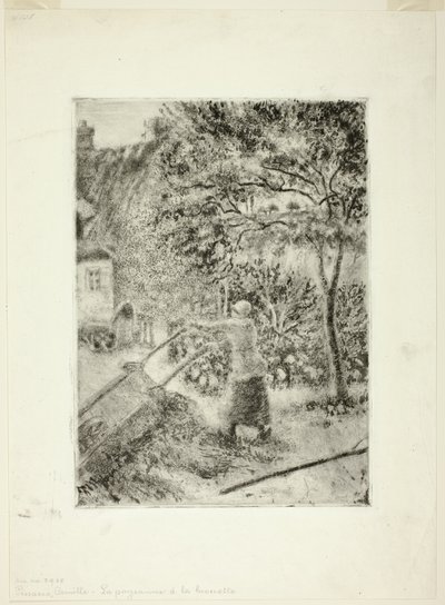 Nő kiüríti a talicskát alkotó: Camille Pissarro