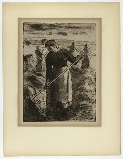 Szénakészítő nő Éragnyban alkotó: Camille Pissarro
