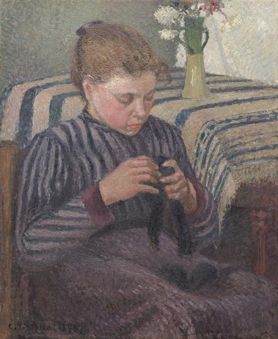 Woman Mending, 1895. alkotó: Camille Pissarro