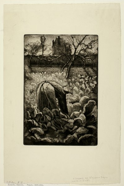 Nő a konyhakertben alkotó: Camille Pissarro