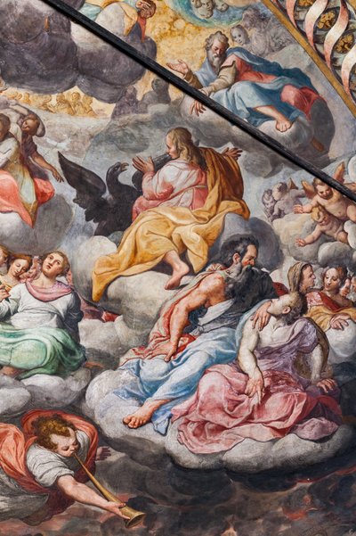 Angyalok zenélnek, az utolsó ítélet részlete (freskó) alkotó: Camillo Procaccini