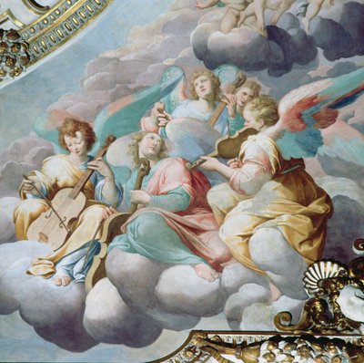 Részlet angyalzenészekről a kórus boltozatáról (freskó) alkotó: Camillo Procaccini