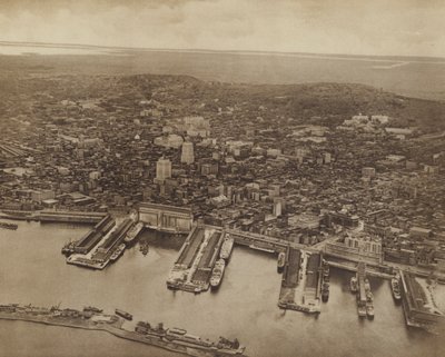 Montreal általános látképe, észak felé nézve (fekete-fehér fotó) alkotó: Canadian Photographer