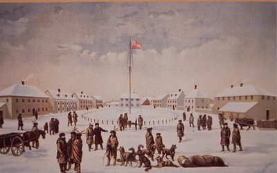 Riel lázadása Kanadában, Fort Garry, amelyet Riel 1869-ben elfoglalt, 19. század végén (olaj, vászon) alkotó: Canadian School