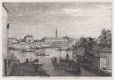 Ale Porte del Dolo (Dolo zárainál), a Vedute sorozatból (Nézetek) alkotó: Canaletto (Giovanni Antonio Canal)