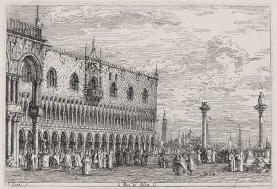 A Piera del Bando. V. (The Piera del Bando. V [enice]), a Vedute sorozatból (Nézetek) alkotó: Canaletto (Giovanni Antonio Canal)