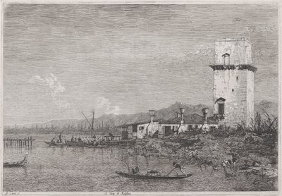 La Torre di Malghera (Malghera tornya), a Vedute sorozatból (Nézetek) alkotó: Canaletto (Giovanni Antonio Canal)