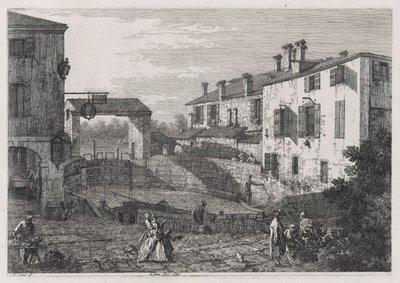 Le Porte Del Dolo (Dolo zárai), a Vedute sorozatból (Nézetek) alkotó: Canaletto (Giovanni Antonio Canal)