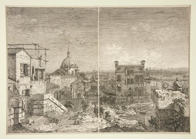 A ház felirattal [és] A ház perstílussal, a Vedute sorozatból (Nézetek) alkotó: Canaletto (Giovanni Antonio Canal)