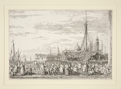 The Market on the Molo, a Vedute sorozatból (Nézetek) alkotó: Canaletto (Giovanni Antonio Canal)