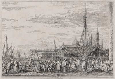 The Market on the Molo, a Vedute sorozatból (Nézetek) alkotó: Canaletto (Giovanni Antonio Canal)