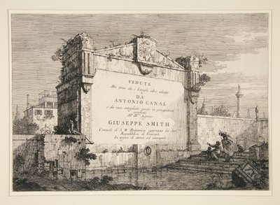 Címtábla, a Vedute sorozatból (megtekintések) alkotó: Canaletto (Giovanni Antonio Canal)