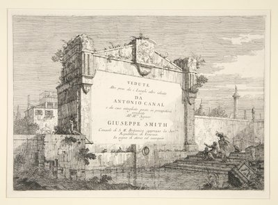 Címtábla, a Vedute sorozatból (megtekintések) alkotó: Canaletto (Giovanni Antonio Canal)