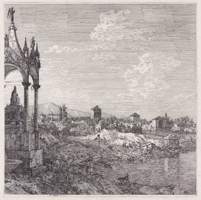 Kilátás egy városra egy püspökkel alkotó: Canaletto (Giovanni Antonio Canal)
