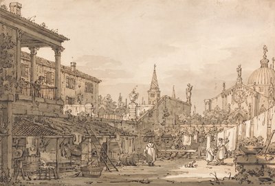 Capriccio egy velencei udvarról alkotó: Canaletto