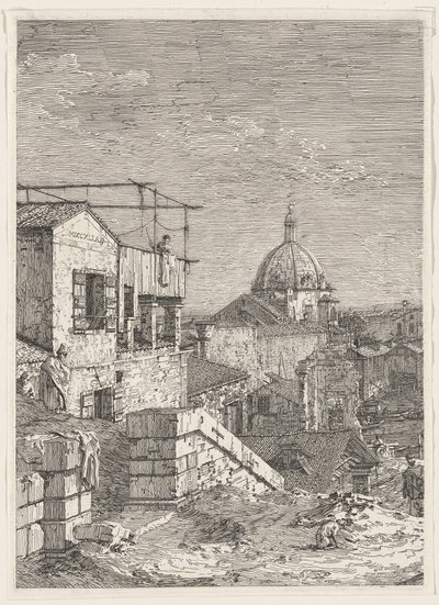 Velence képzeletbeli látképe (bal oldal) alkotó: Canaletto