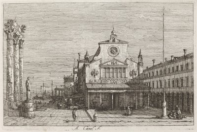 S. Giacomo di Rialto képzeletbeli képe [jobbra fent] alkotó: Canaletto