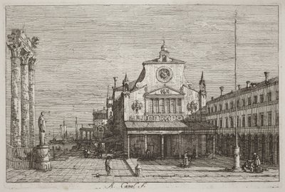S. Giacomo di Rialto képzeletbeli látképe [jobb felső sarok] alkotó: Canaletto