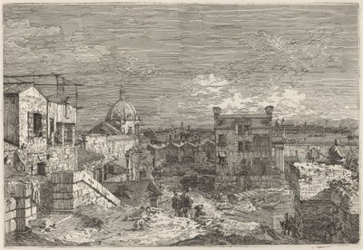 Képzeletbeli kilátás Velencére, 1741. alkotó: Canaletto