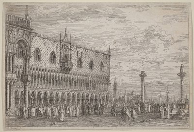 La Piera del Bando. V. tábla. alkotó: Canaletto