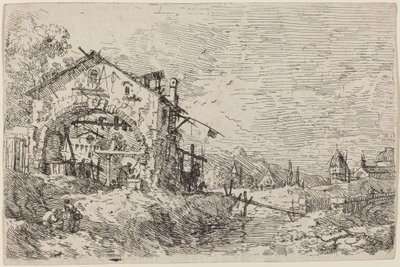 Táj egy nővel a kútnál, c. 17351746. alkotó: Canaletto