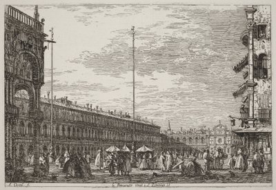 A Procuratie Nuove és San Geminiano V. [jobb felső sarok] alkotó: Canaletto