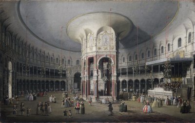 London: A Ranelagh-i Rotunda belseje alkotó: Canaletto