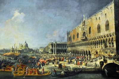 A francia nagykövet fogadása Velencében alkotó: Canaletto