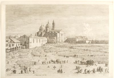 S. Giustina a Prà della Valle téren, a „Látképek” sorozatból alkotó: Canaletto