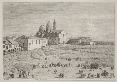 Santa Giustina a Prà della Valle téren alkotó: Canaletto