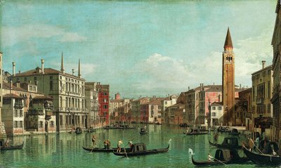 A Canal Grande, Velence, délkeletre nézve, jobbra a Campo della Caritàval, 1730-as évek. alkotó: Giovanni Antonio Canal