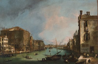 A velencei Canal Grande a Rialto híddal alkotó: Canaletto