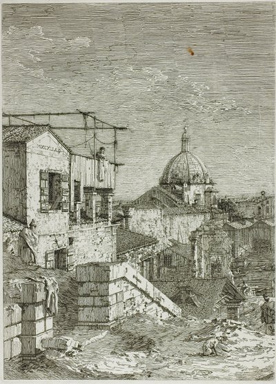 A ház felirattal és A ház a perisztylával, a Vedute-ból alkotó: Canaletto