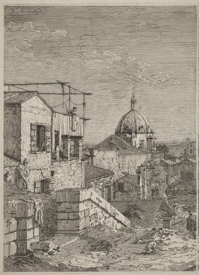 A ház a felirattal [balra] alkotó: Canaletto