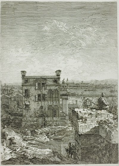 A ház a perisztylával, Vedute-ból alkotó: Canaletto