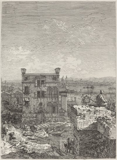 The House with the Peristyle [jobbra], 1741. alkotó: Canaletto