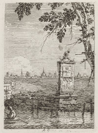 A kis emlékmű [balra] alkotó: Canaletto