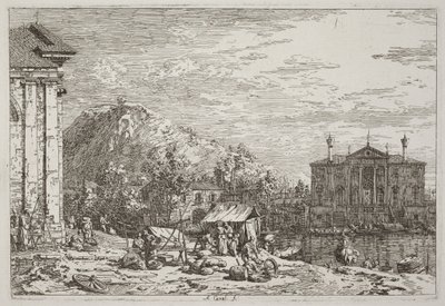 A dolói piac [bal alsó sarok] alkotó: Canaletto