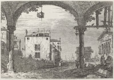 A Portico a lámpással alkotó: Canaletto