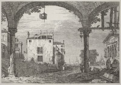 A portikus a lámpással alkotó: Canaletto