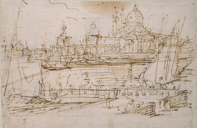 Velence: Dogana és S. Maria della Salute a Molo di Terranovából, 18. század közepe alkotó: Canaletto